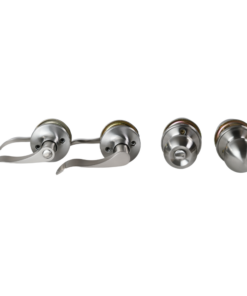 TUBULAR PRIVACY DOOR HANDLE LEVER LOCK SATIN CHROME